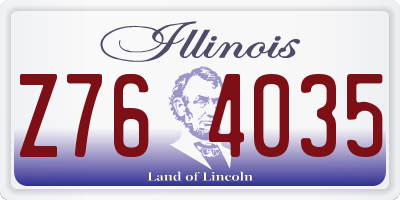 IL license plate Z764035