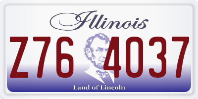IL license plate Z764037