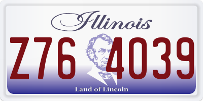 IL license plate Z764039