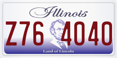 IL license plate Z764040
