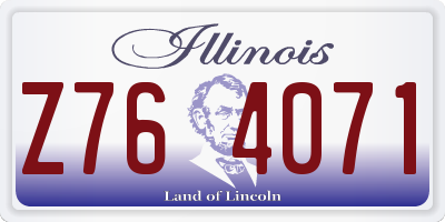 IL license plate Z764071