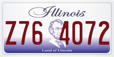 IL license plate Z764072