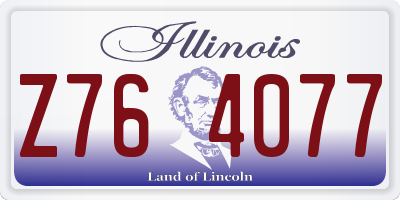 IL license plate Z764077
