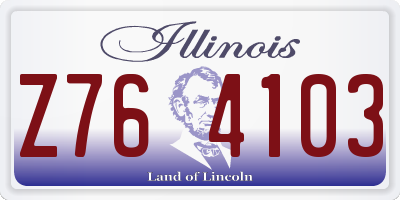 IL license plate Z764103