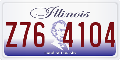 IL license plate Z764104