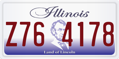 IL license plate Z764178