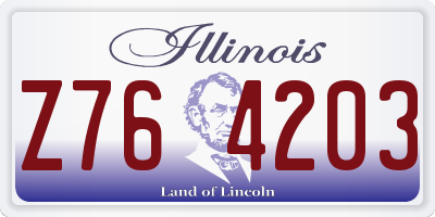 IL license plate Z764203
