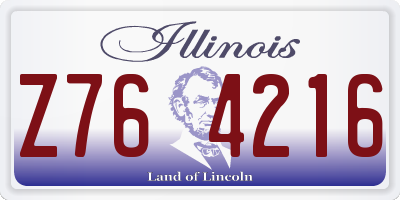 IL license plate Z764216