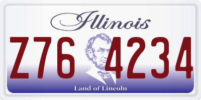 IL license plate Z764234
