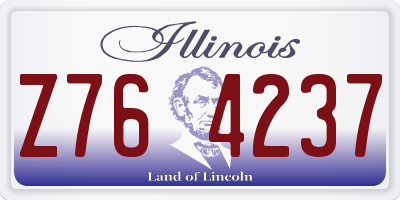 IL license plate Z764237