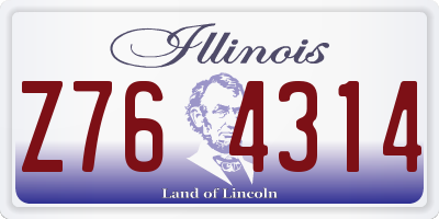 IL license plate Z764314