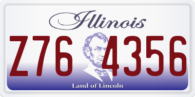 IL license plate Z764356
