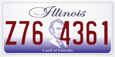IL license plate Z764361