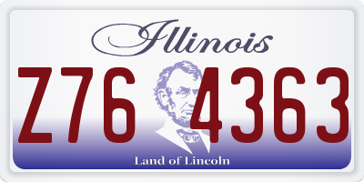 IL license plate Z764363