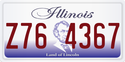 IL license plate Z764367