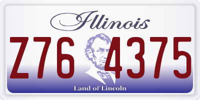 IL license plate Z764375