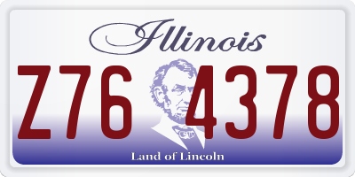 IL license plate Z764378