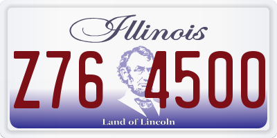 IL license plate Z764500