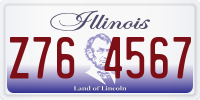 IL license plate Z764567