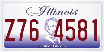 IL license plate Z764581