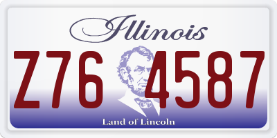IL license plate Z764587