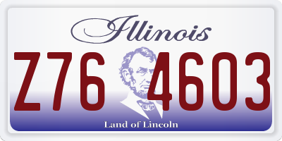 IL license plate Z764603