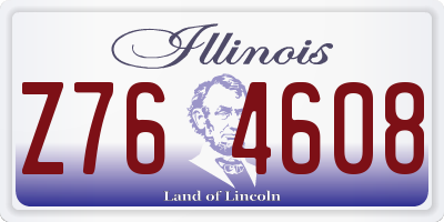 IL license plate Z764608