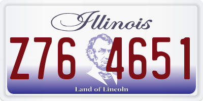 IL license plate Z764651