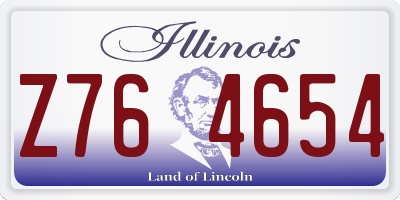 IL license plate Z764654