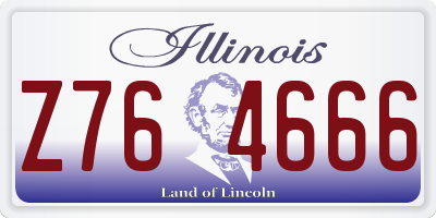 IL license plate Z764666