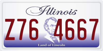 IL license plate Z764667
