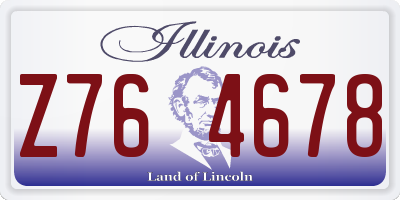 IL license plate Z764678