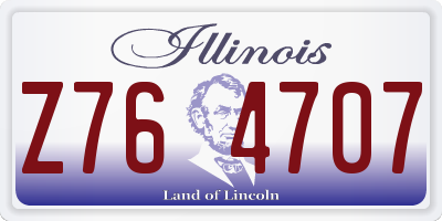 IL license plate Z764707