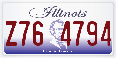 IL license plate Z764794