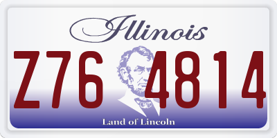 IL license plate Z764814