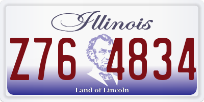 IL license plate Z764834