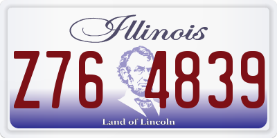 IL license plate Z764839