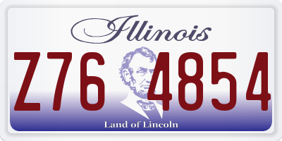 IL license plate Z764854