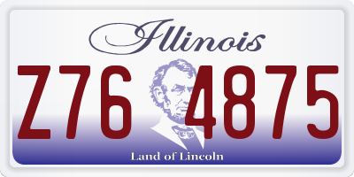 IL license plate Z764875