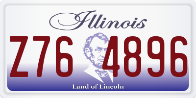 IL license plate Z764896