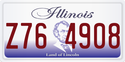IL license plate Z764908