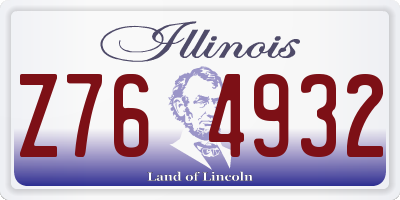 IL license plate Z764932