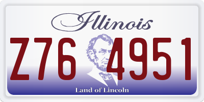 IL license plate Z764951
