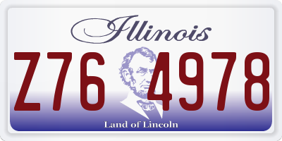 IL license plate Z764978