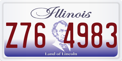 IL license plate Z764983