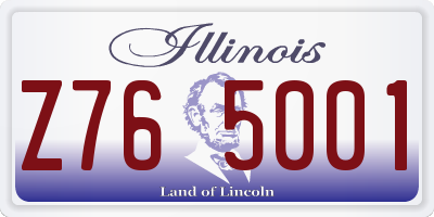 IL license plate Z765001