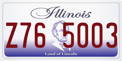 IL license plate Z765003