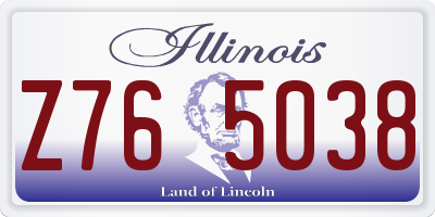 IL license plate Z765038