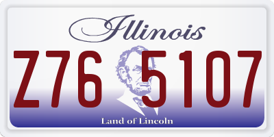 IL license plate Z765107