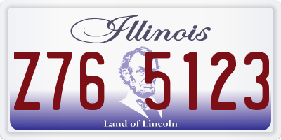 IL license plate Z765123